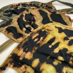 3 Green Cotton Face Masks